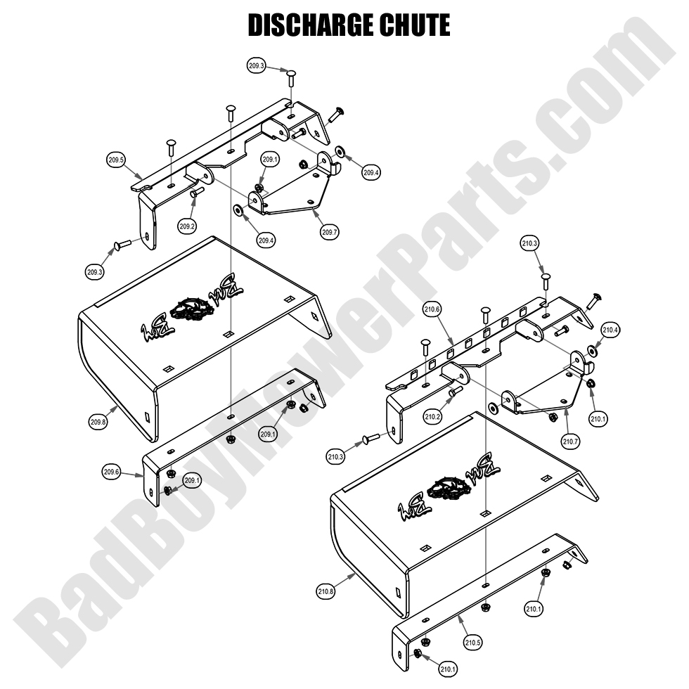 2510 - Bad Boy Mower Parts Lookup > 2021 > ZT Elite > Discharge Chute
